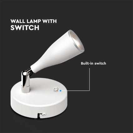 LED Faretto da parete LED/4,5W/230V 3000K bianco