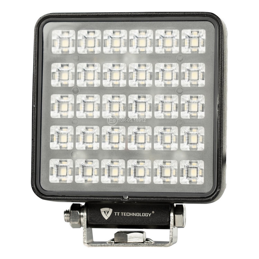 LED Faretto per macchina BLACK LED/30W/10-30V IP69 5700K quadrato