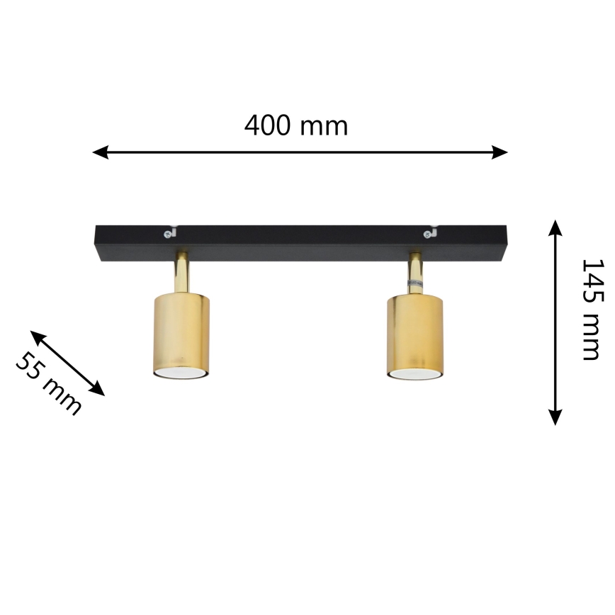 LED Faretto TUNE 2xGU10/4,8W/230V oro/nero