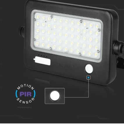 LED Faro solare dimmerabile con sensore LED/10W/3,7V 4000K IP65 7200 mAh + Porta USB