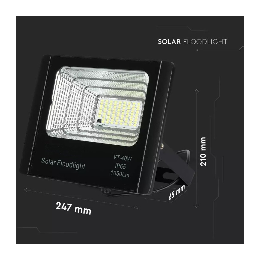 LED Faro solare dimmerabile LED/16W/3,2V 4000K IP65 10000 mAh + telecomando