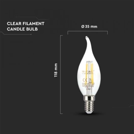 LED-Filamentlampe E14/4W/230V 3000K