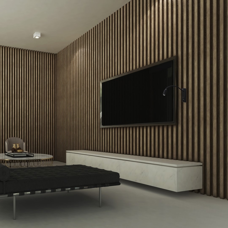 LED Flexibles Wandleuchte mit USB BASE 1xLED/8W+1xLED/2W/230V schwarz