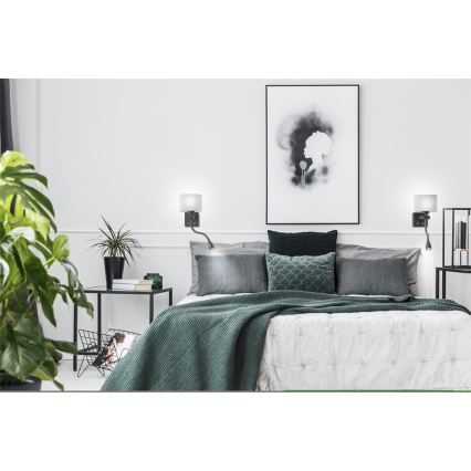 LED Flexibles Leuchtmittel POLO 1xE27/40W+LED/2W 230V Schwarz