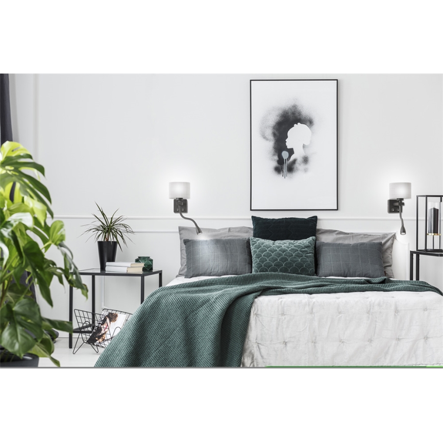 LED Flexibles Leuchtmittel POLO 1xE27/40W+LED/2W 230V Schwarz