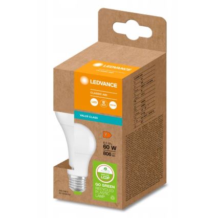 LED-Glühbirne aus recyceltem Kunststoff A60 E27/8,5W/230V 4000K - Ledvance