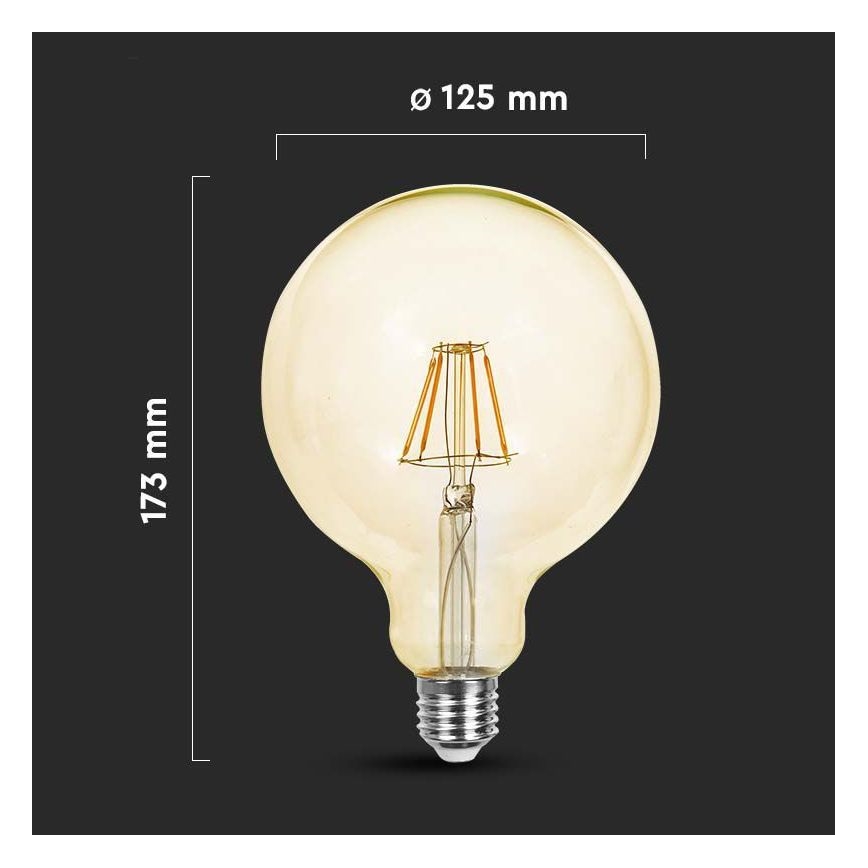 LED Glühbirne FILAMENT G125 E27/12W/230V 2200K