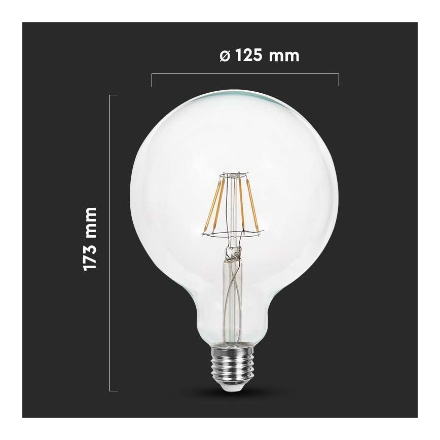 LED Glühbirne FILAMENT G125 E27/12W/230V 6500K