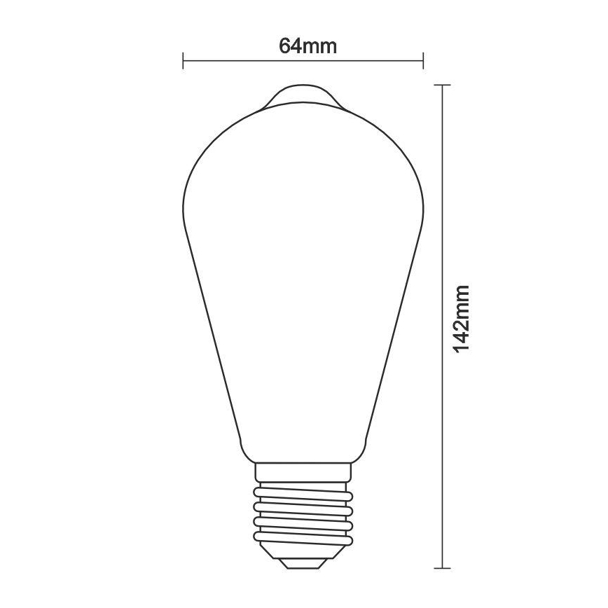LED-Glühbirne FILAMENT ST64 E27/12W/230V 3000K