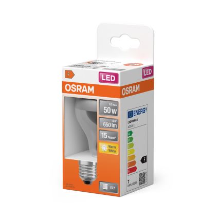 LED Glühbirne mit verspiegelter Kappe FILAMENT E27/6,5W/230V 2700K silber- Osram