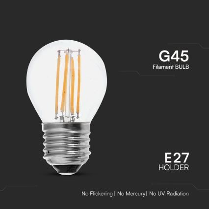 LED-Glühlampe FILAMENT G45 E27/6W/230V 6500K