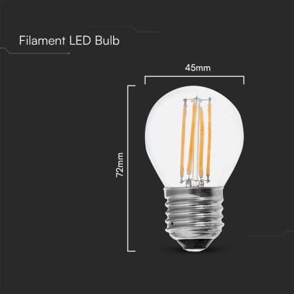 LED-Glühlampe FILAMENT G45 E27/6W/230V 6500K