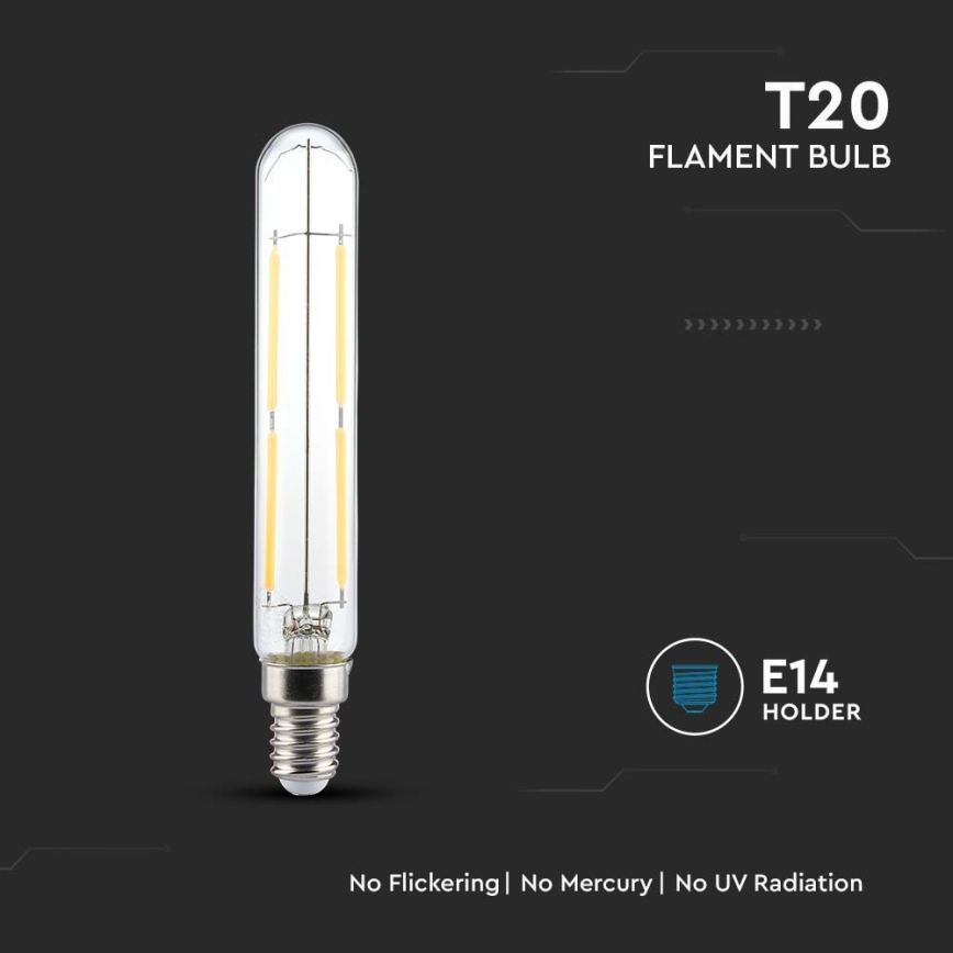 LED-Glühlampe FILAMENT T20 E14/4W/230V 3000K
