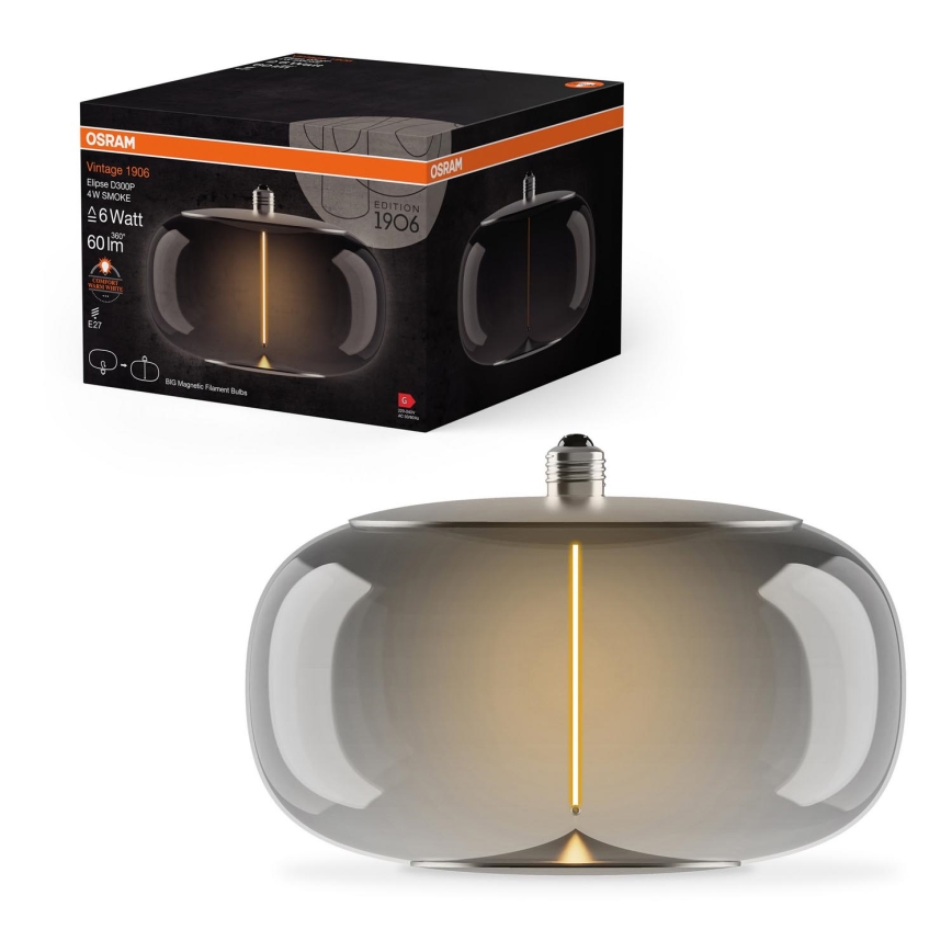 LED-Glühlampe VINTAGE FILAMENT E27/4W/230V 1800K rauchig - Osram