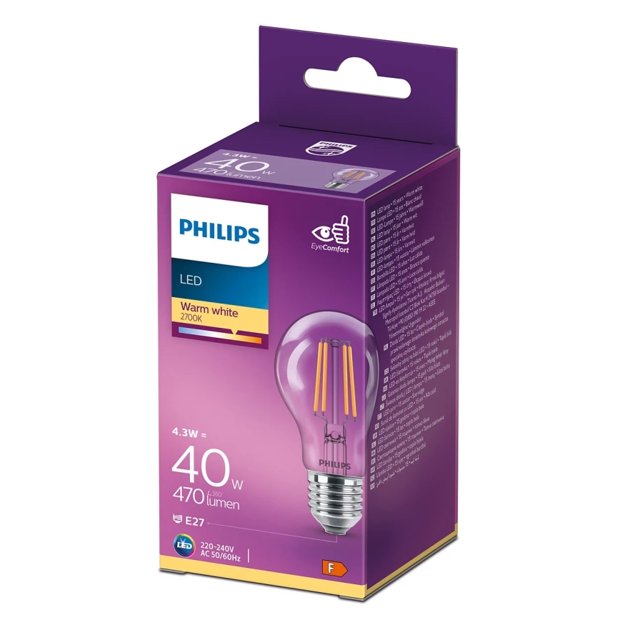 LED-Glühlampe VINTAGE Philips A60 E27/4,3W/230V 2700K