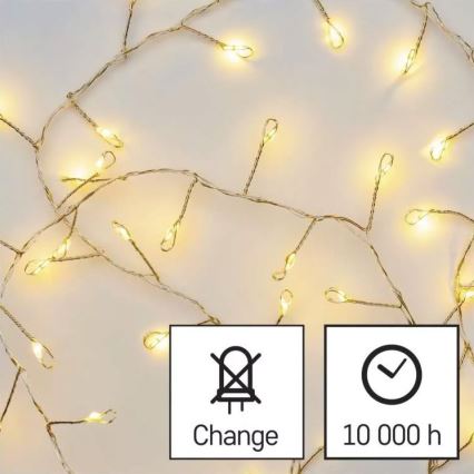 LED  guirlande 100xLED/3xAA 2,7m blanc chaud