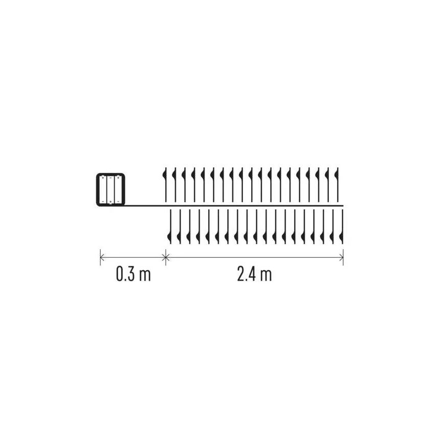 LED  guirlande 100xLED/3xAA 2,7m blanc chaud