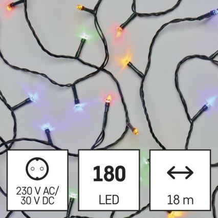 LED guirlande lumineuse de Noël d'extérieur 180xLED/23m IP44 multicolore