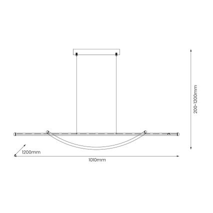 LED-Hängeleuchte AMBAR LED/35W/230V schwarz