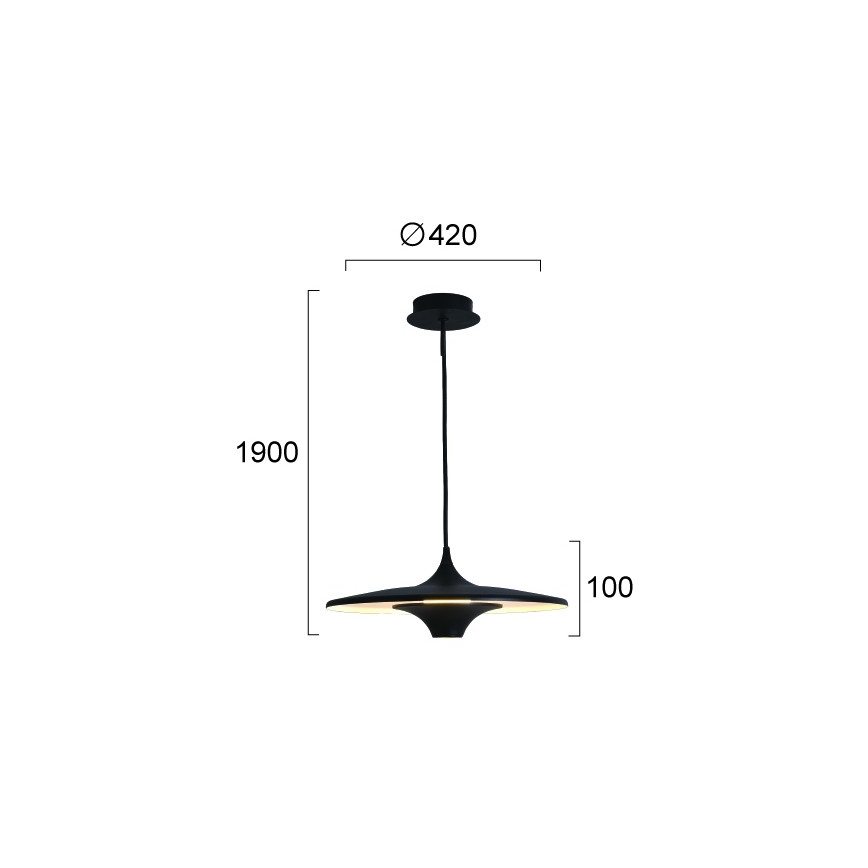 LED-Hängeleuchte an Drahtseil RENE LED/19W/230V CRI 90 schwarz