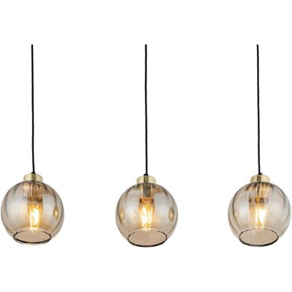 LED-Hängeleuchte an Kabel DEVI 3xE27/15W/230V schwarz/rauchbeige