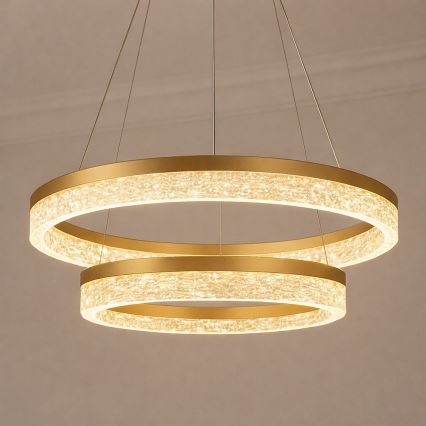 LED-Hängeleuchte an Kabel GALA, 54 W, 230 V, Ø 60 cm, goldfarben