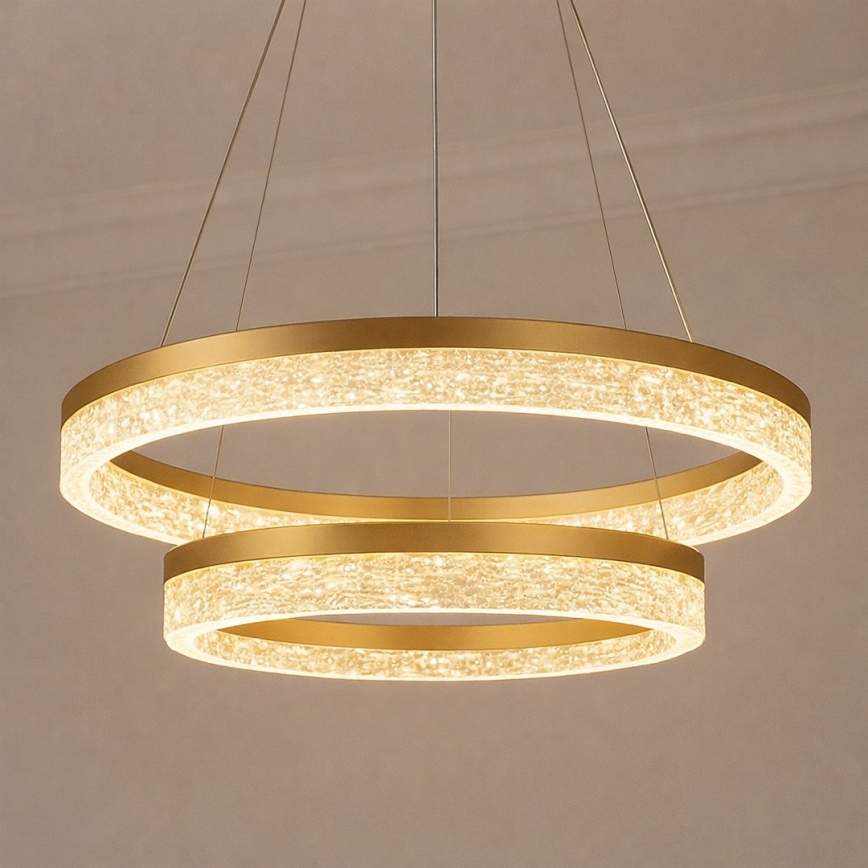 LED-Hängeleuchte an Kabel GALA, 54 W, 230 V, Ø 60 cm, goldfarben