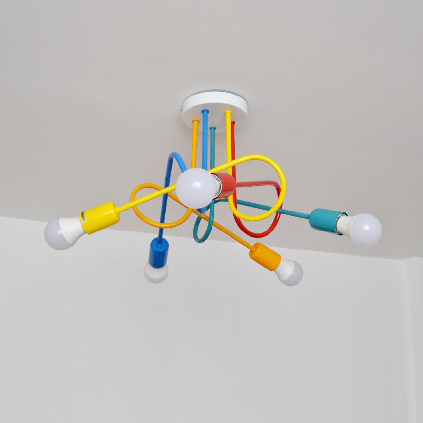 LED-Hängeleuchte an Schnur für Kinder OXFORD 5xE27/15W/230V