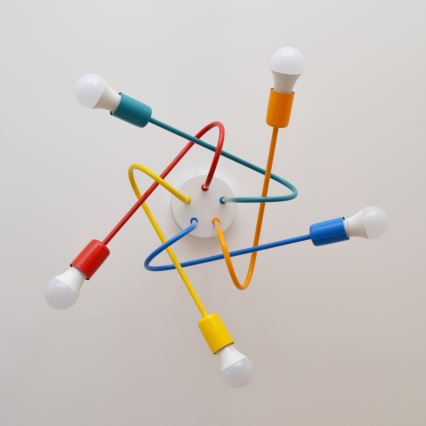 LED-Hängeleuchte an Schnur für Kinder OXFORD 5xE27/15W/230V