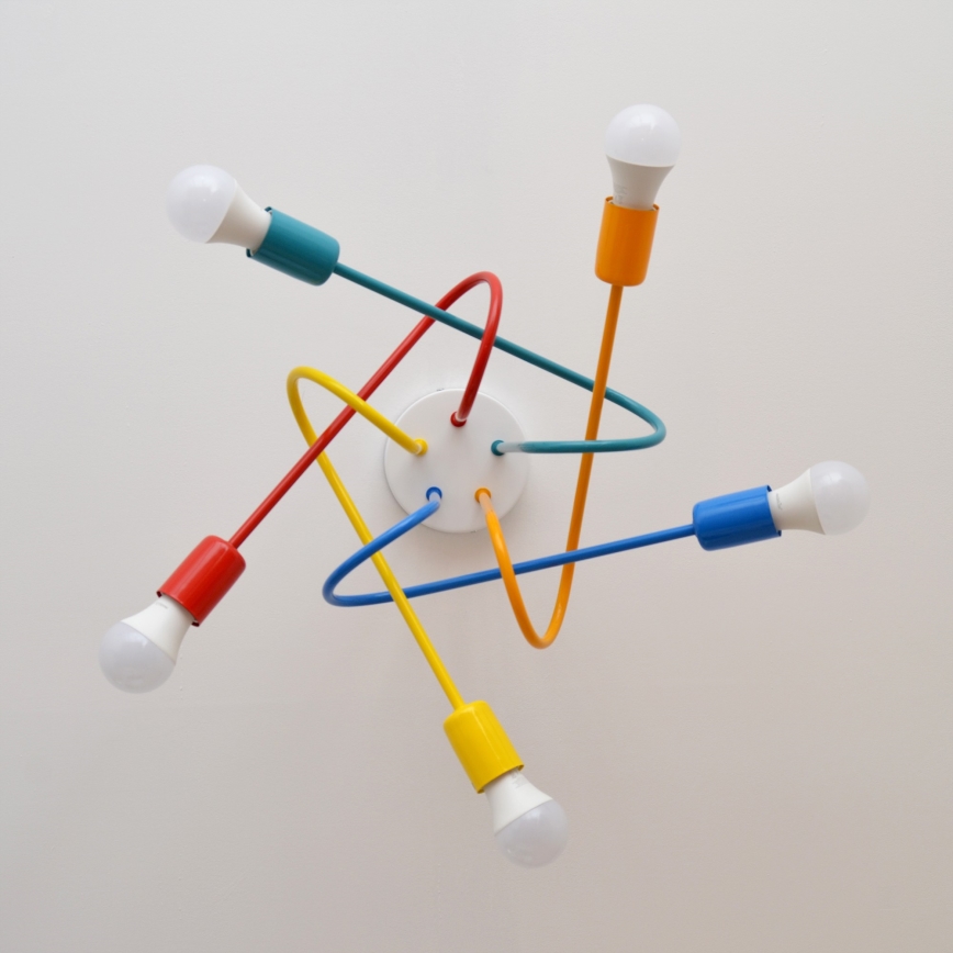 LED-Hängeleuchte an Schnur für Kinder OXFORD 5xE27/15W/230V