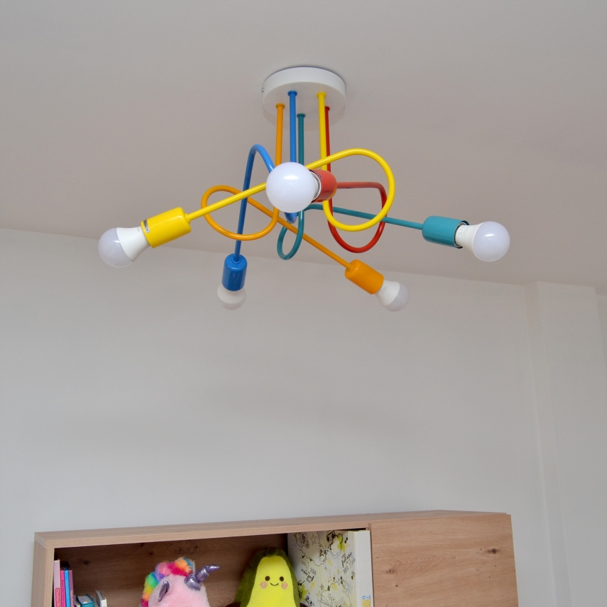 LED-Hängeleuchte an Schnur für Kinder OXFORD 5xE27/15W/230V