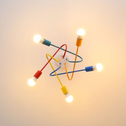LED-Hängeleuchte an Schnur für Kinder OXFORD 5xE27/15W/230V