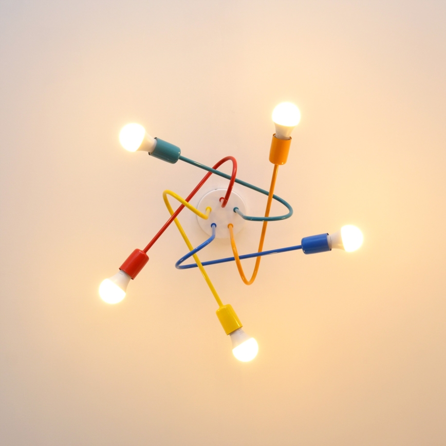 LED-Hängeleuchte an Schnur für Kinder OXFORD 5xE27/15W/230V