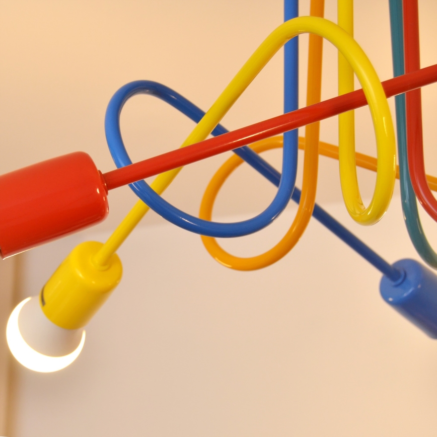 LED-Hängeleuchte an Schnur für Kinder OXFORD 5xE27/15W/230V