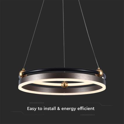 LED-Hängeleuchte an Schnur LED/20W/230V 3000K d 42 cm braun