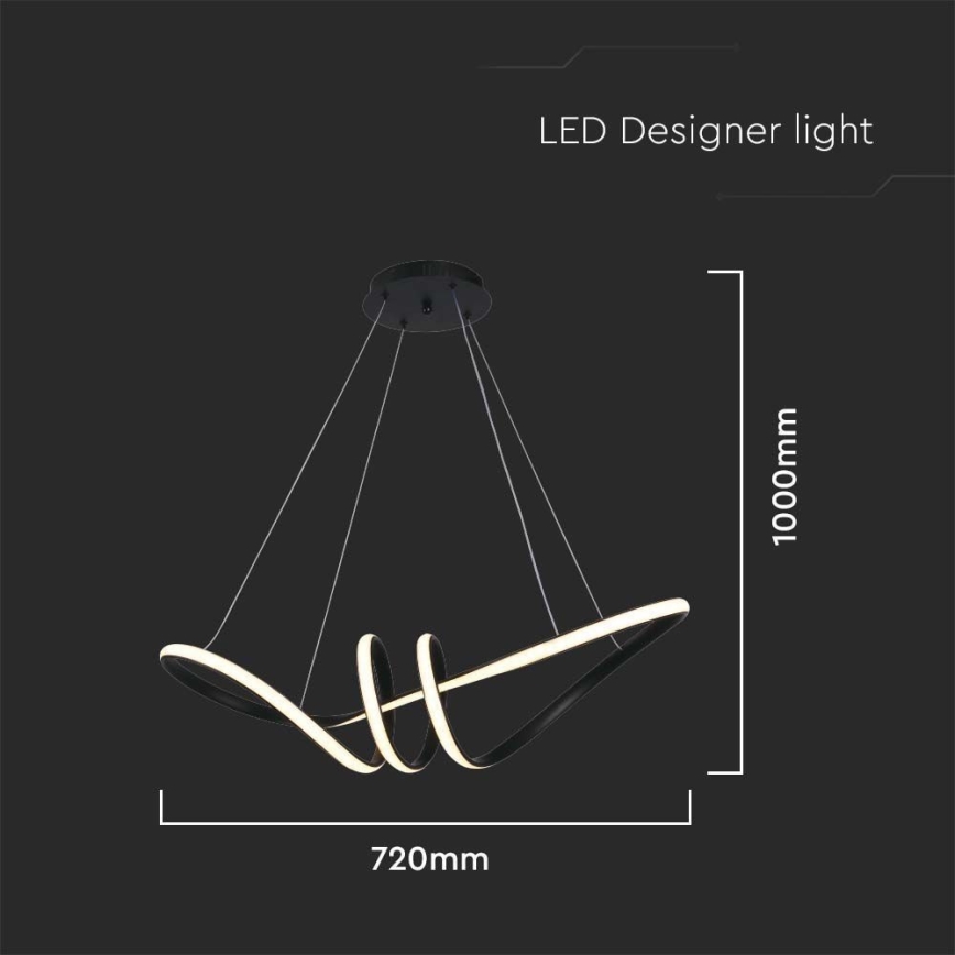 LED-Hängeleuchte an Schnur LED/24W/230V 3000K schwarz