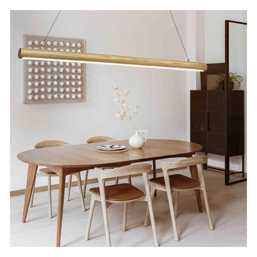 LED-Hängeleuchte an Schnur LED/26W/230V 4000K 150 cm Esche/Massivholz