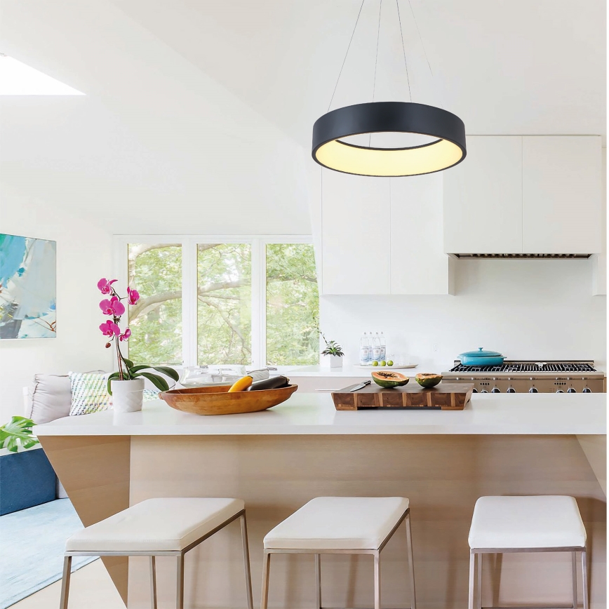 LED-Hängeleuchte an Schnur LED/30W/230V 3000K d 45 cm schwarz