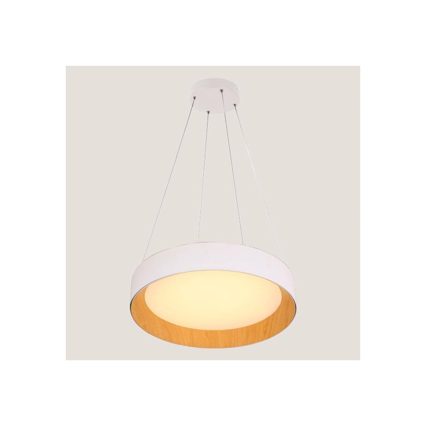 LED-Hängeleuchte an Schnur LED/30W/230V 3000K d 45 cm weiß/Eiche