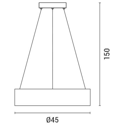 LED-Hängeleuchte an Schnur LED/30W/230V 3000K d 45 cm weiß/Eiche