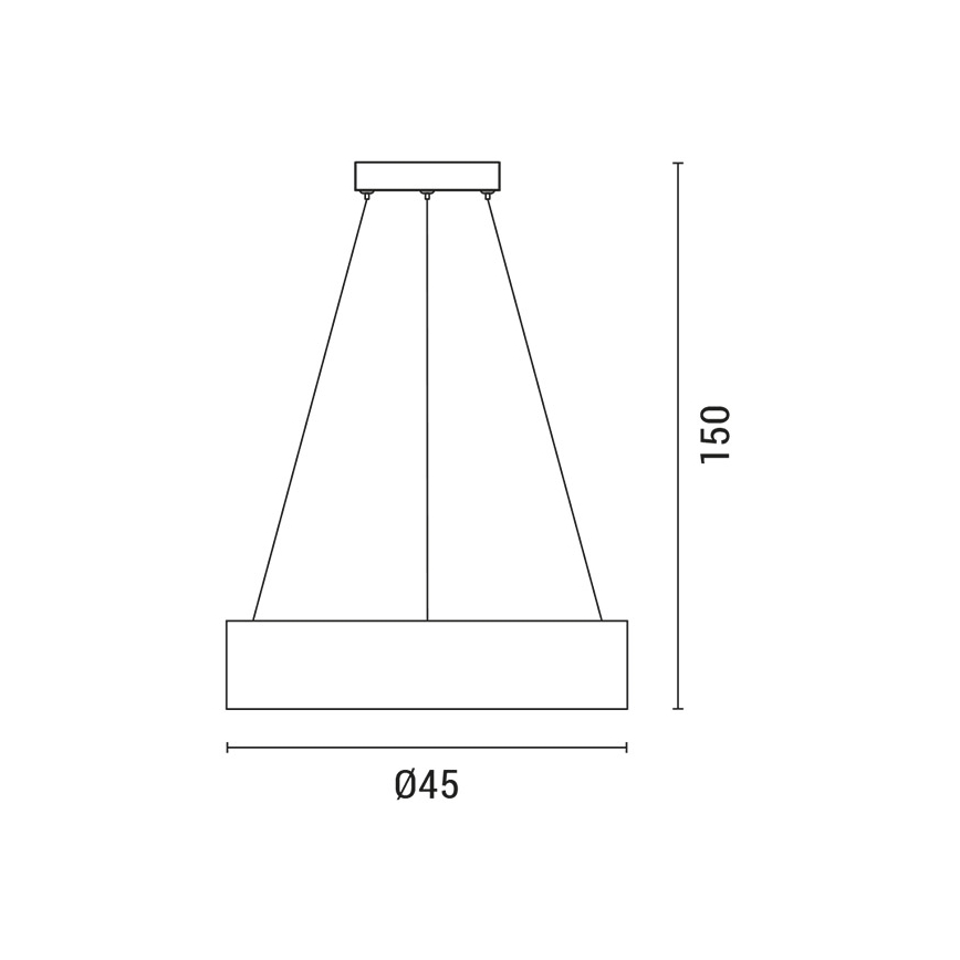 LED-Hängeleuchte an Schnur LED/30W/230V 3000K d 45 cm weiß/Eiche