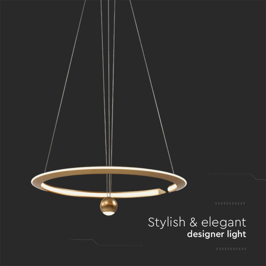 LED-Hängeleuchte an Schnur LED/45W/230V 3000K d 62 cm golden