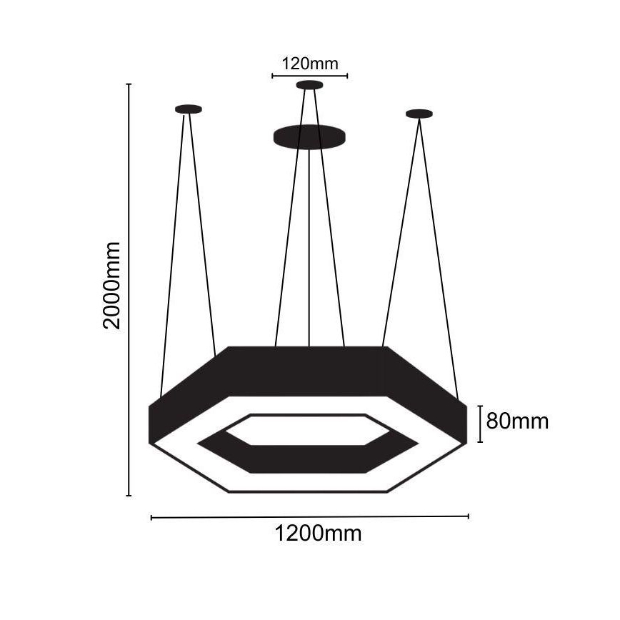 LED-Hängeleuchte an Schnur LED/60W/230V 4000K d 120 cm