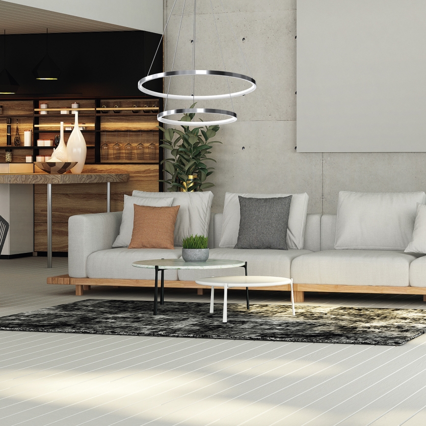 LED-Hängeleuchte an Schnur ROTONDA LED/51W/230V mattes Chrom