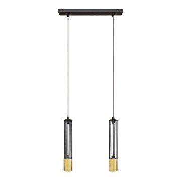 LED Hängeleuchte BARS 2xGU10/4,8W/230V schwarz/gold