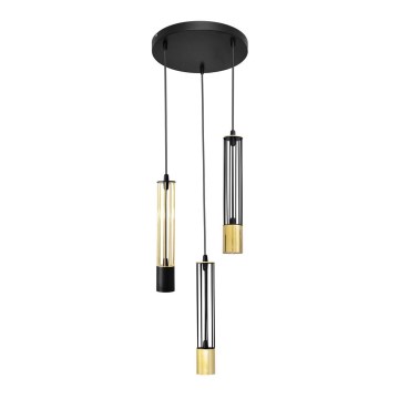 LED Hängeleuchte BARS 3xGU10/4,8W/230V schwarz/gold