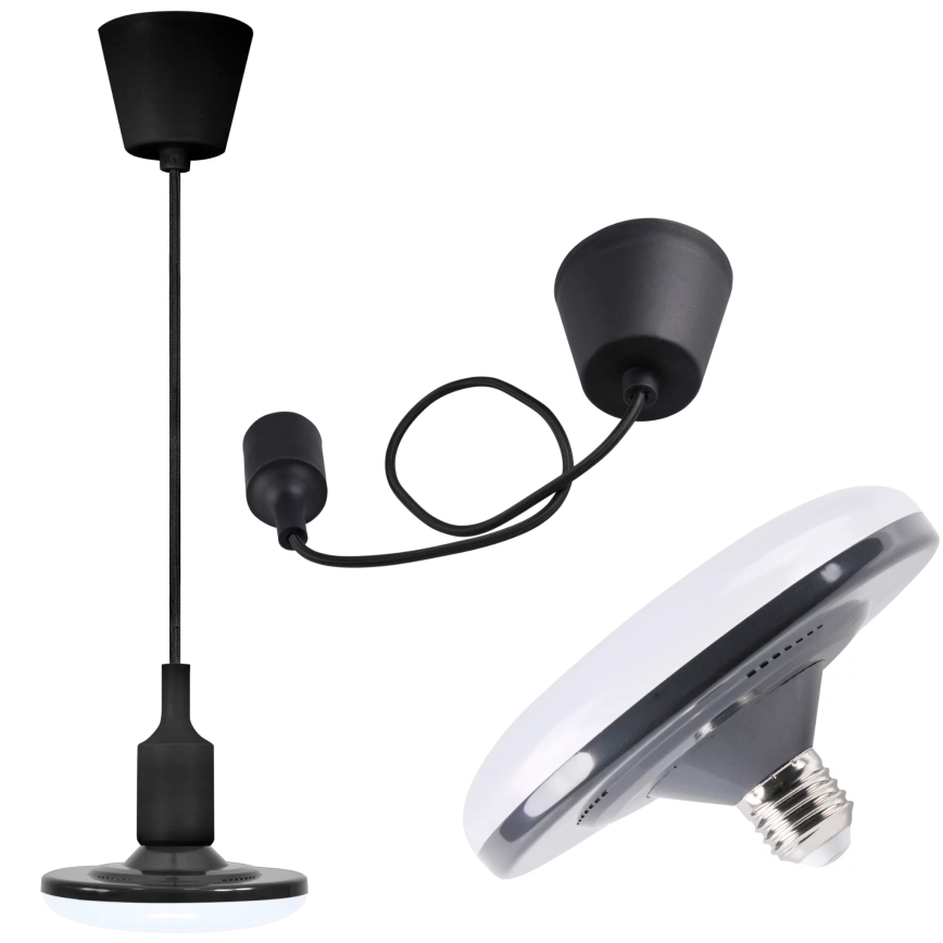 LED Hängeleuchte KIKI 1xE27/10W/230V schwarz