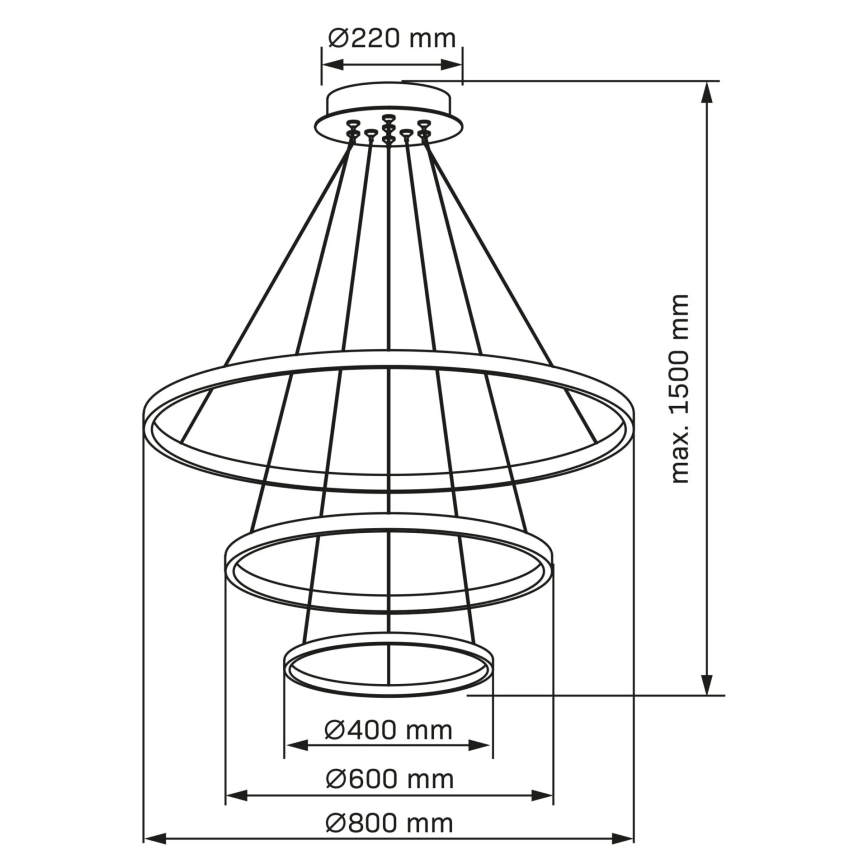 LED-Hängeleuchte LEA LED/60W/230V 4000K d 80 cm golden