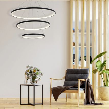 LED-Hängeleuchte LEA LED/60W/230V 4000K d 80 cm schwarz