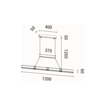 LED-Hängeleuchte LED/21W/230V 3000K 45x120 cm